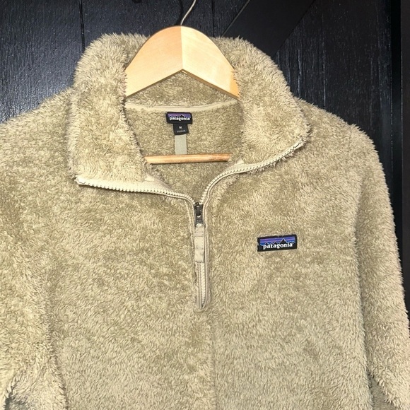 Patagonia Los Gatos 1/4 Zip Pullover Soft Teddy Fleece Sweatshirt Khaki Tan Sz M - Picture 4 of 12